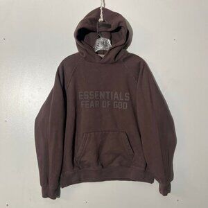 Essentials Fear Of God Graphic Brown Pullover Sweatshirt Womans Size Small